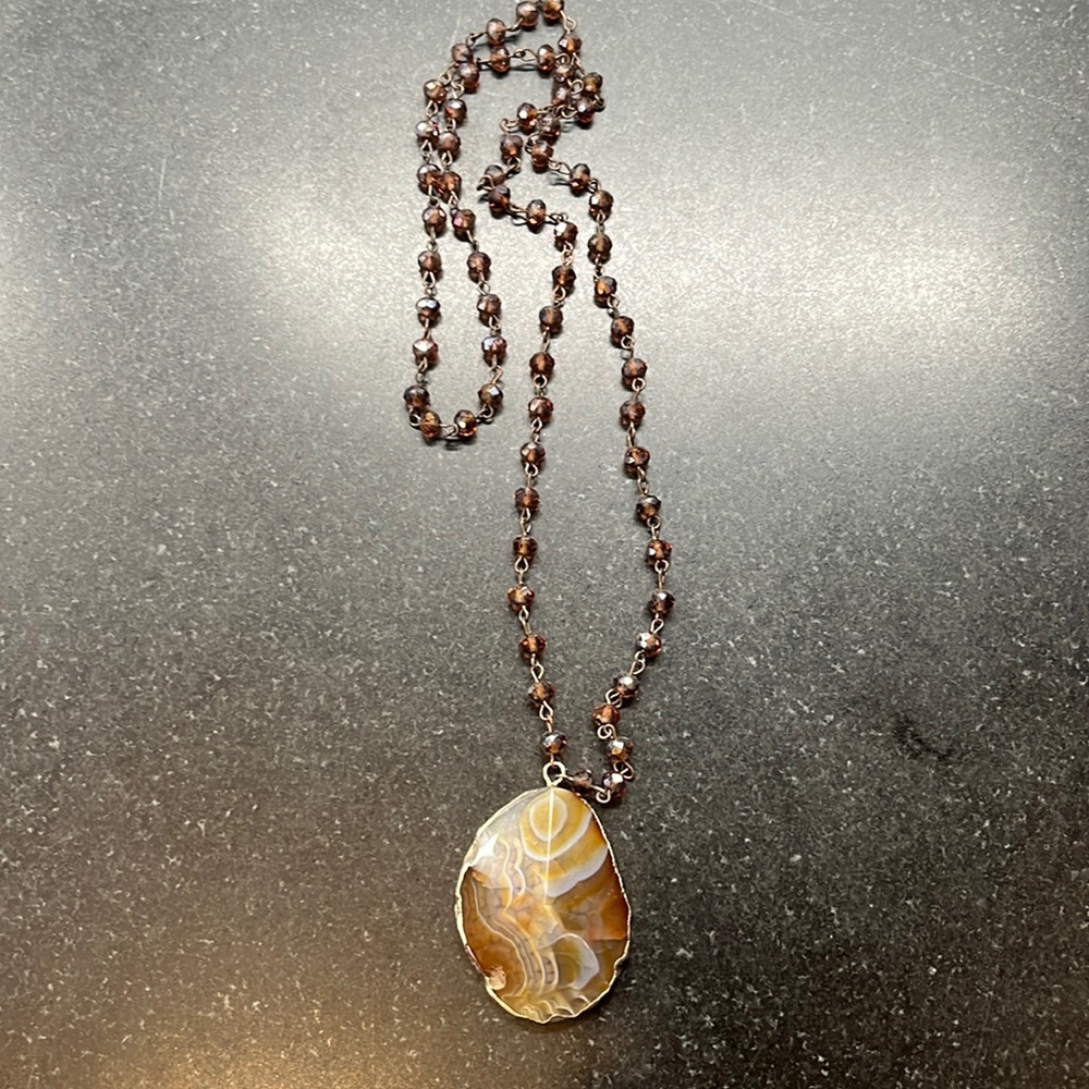 Stone and bead necklace